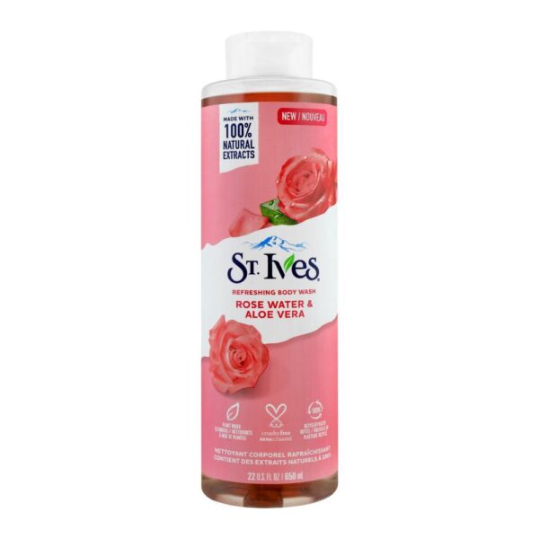 St Ives refreshing body wash.
Rose water and Aloe vera